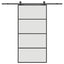 skydedør med hardwaresæt 102,5x205 cm ESG glas sort
