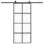 skydedør med hardwaresæt 90x205 cm ESG glas sort