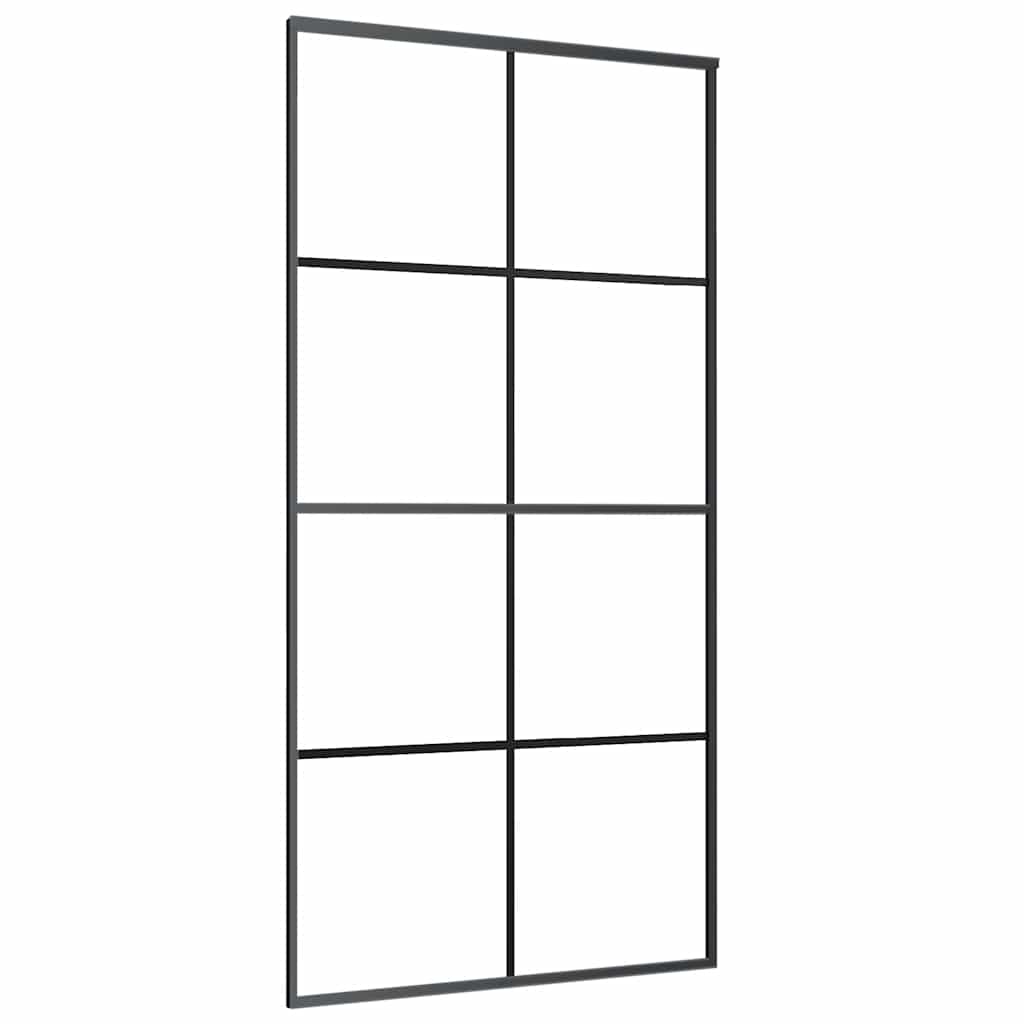 skydedør med hardwaresæt 102,5x205 cm ESG glas sort