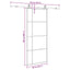 skydedør med hardwaresæt 90x205 cm ESG glas sort