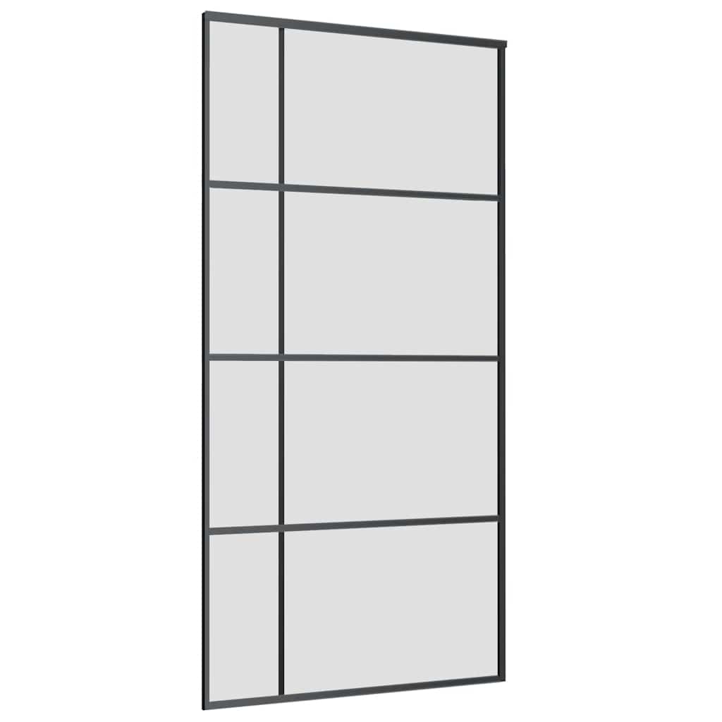 skydedør med hardwaresæt 102,5x205 cm ESG glas sort