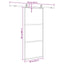 skydedør med hardwaresæt 90x205 cm hærdet glas sort