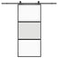 skydedør med hardwaresæt 90x205 cm hærdet glas sort