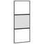skydedør med hardwaresæt 90x205 cm hærdet glas sort