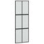 skydedør med hardwaresæt 76x205 cm hærdet glas sort