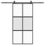 skydedør med hardwaresæt 102,5x205 cm hærdet glas sort
