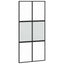 skydedør med hardwaresæt 102,5x205 cm hærdet glas sort