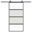 skydedør med hardwaresæt 102,5x205 cm hærdet glas sort