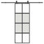 skydedør med hardwaresæt 76x205 cm hærdet glas sort