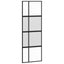 skydedør med hardwaresæt 76x205 cm hærdet glas sort