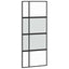 skydedør med hardwaresæt 90x205 cm hærdet glas sort
