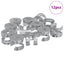 Kam Lås Skruer 12 pcs Sølv 12 x 10 mm Metal