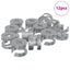 Kam Lås Skruer 12 pcs Sølv 15 x 11,5 mm Metal