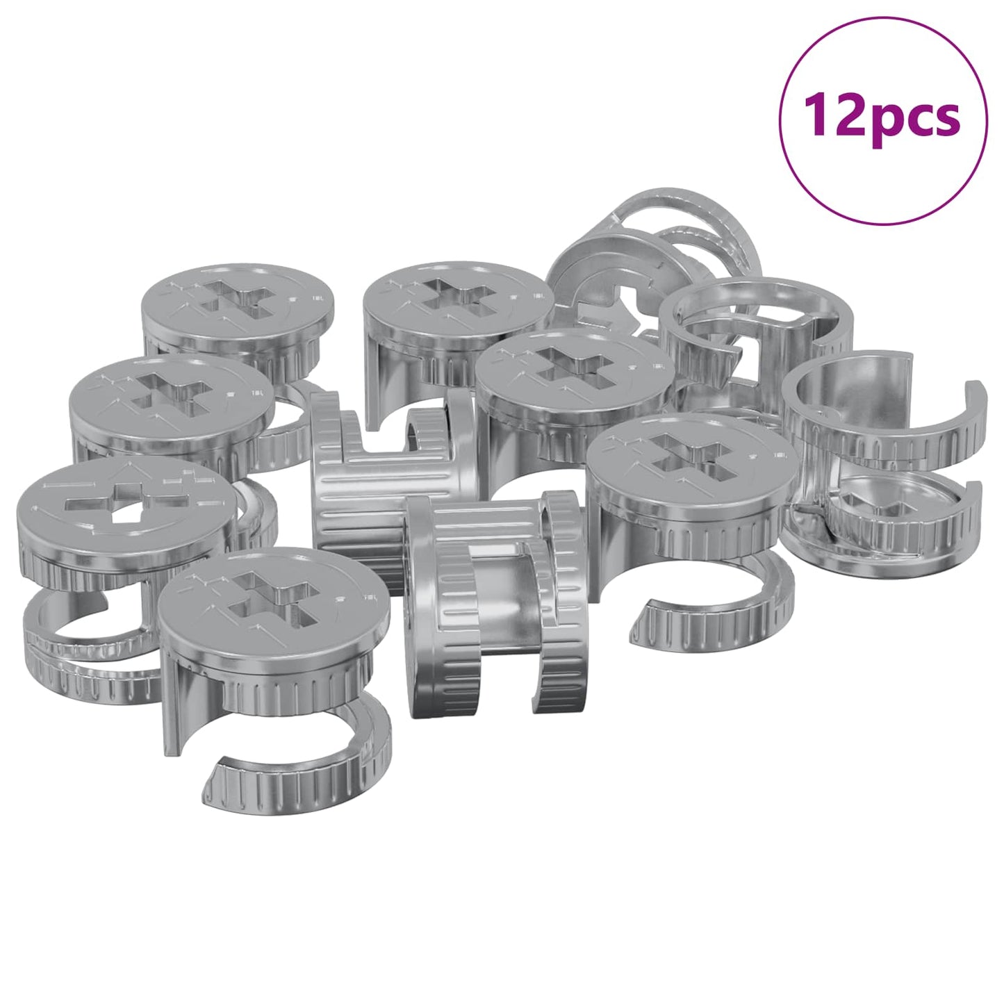 Kam Lås Skruer 12 pcs Sølv 15 x 11,5 mm Metal