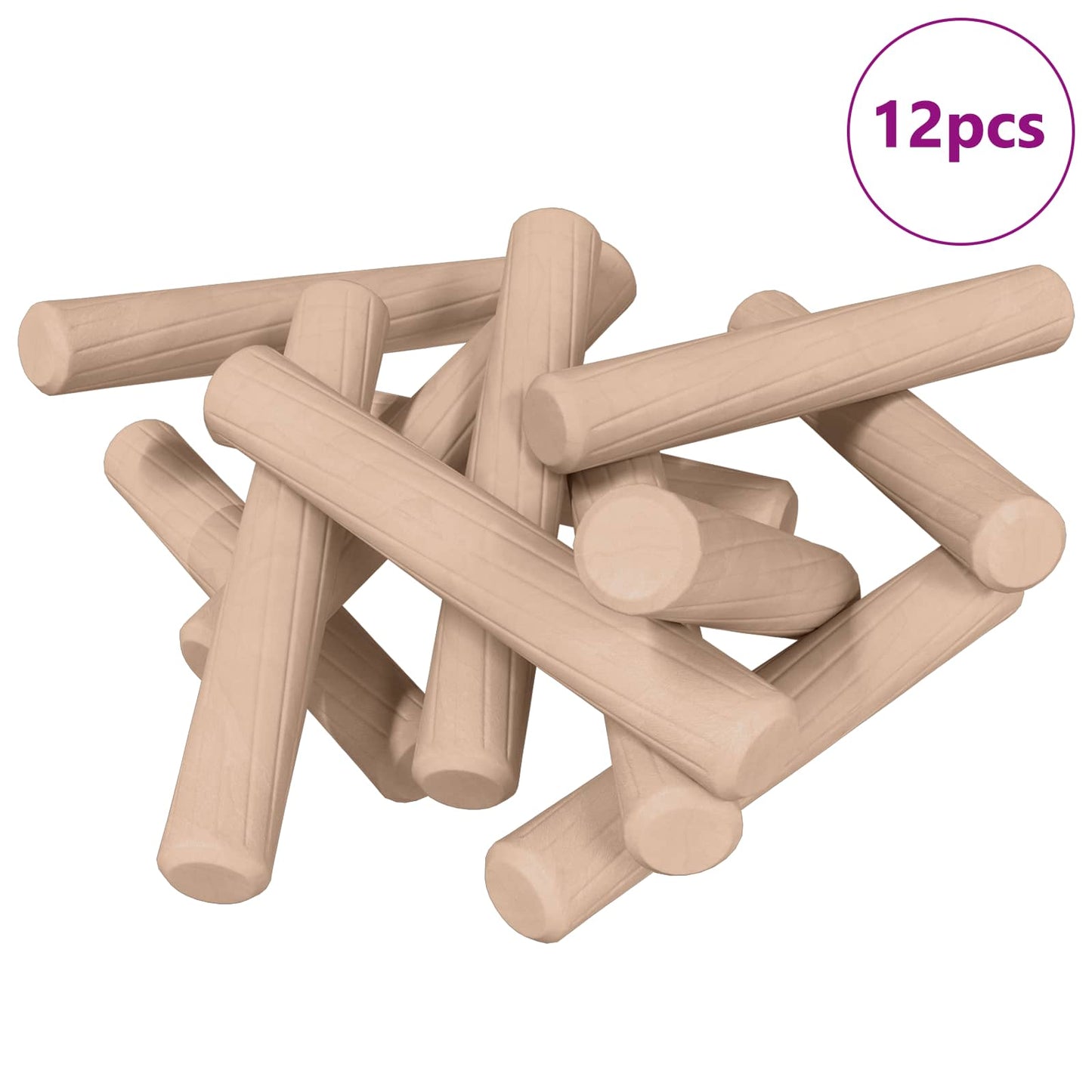 Trædowels 12 pcs Brun Ø6 x 40 mm Massivt træ