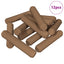 Trædowels 12 pcs Brun Ø 8 x 35 mm Massivt træ