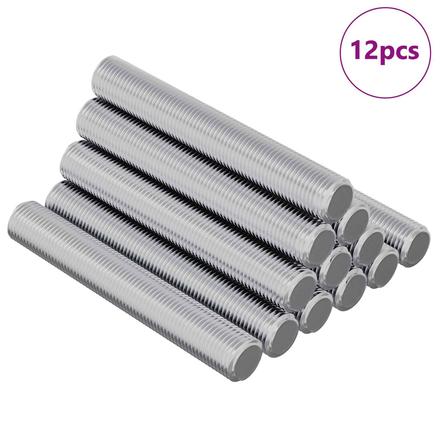 Gevind Stang 12 pcs Sølv 8 x 55 mm Stål