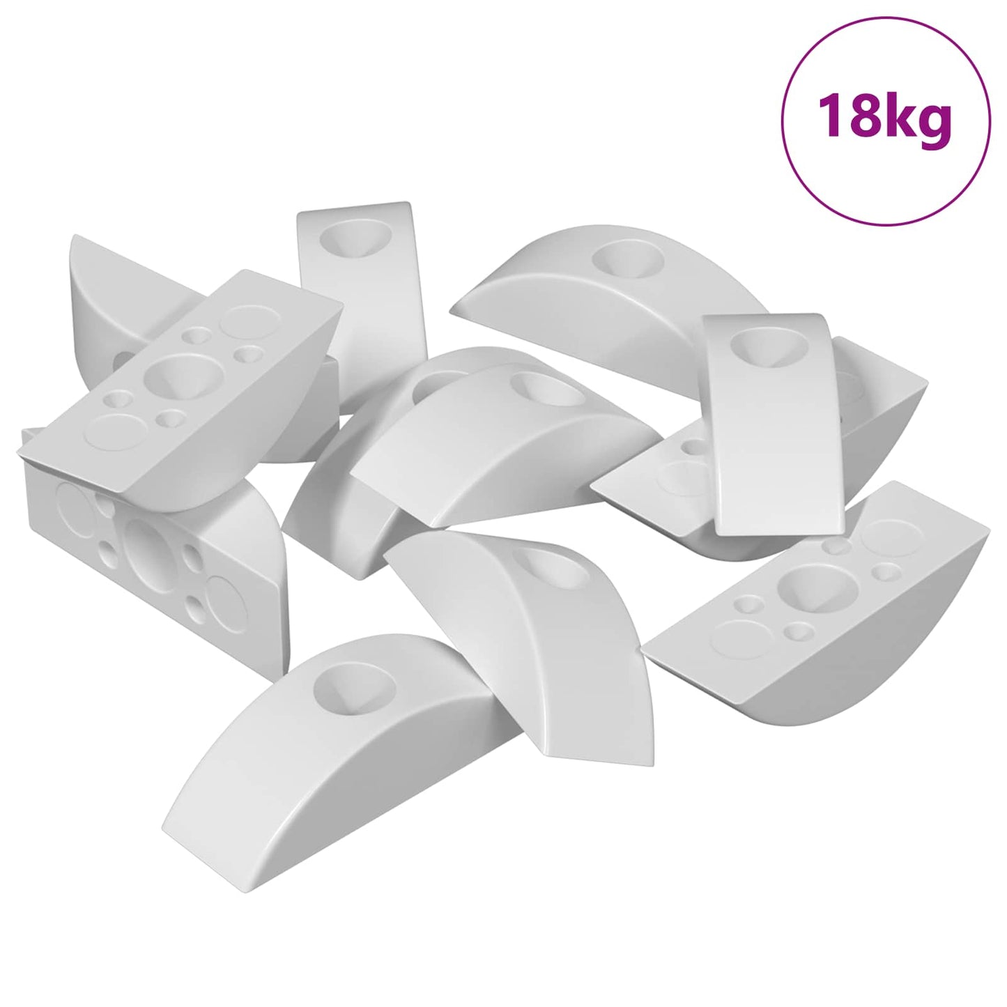 Halvmåne Skive 13000 pcs Hvid Polypropylen