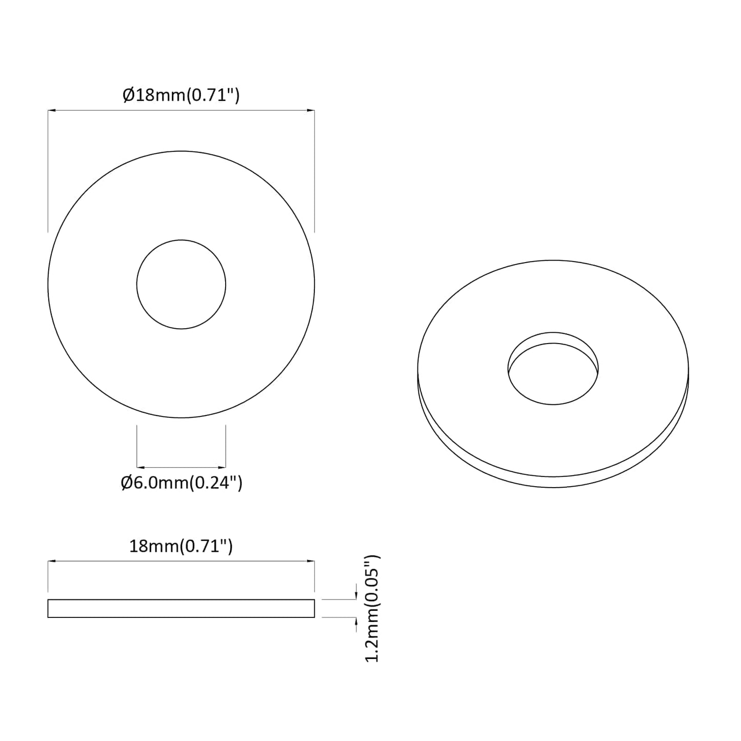 Skiver 12 pcs Sølv 18 x 18 x 1,2 mm Jern