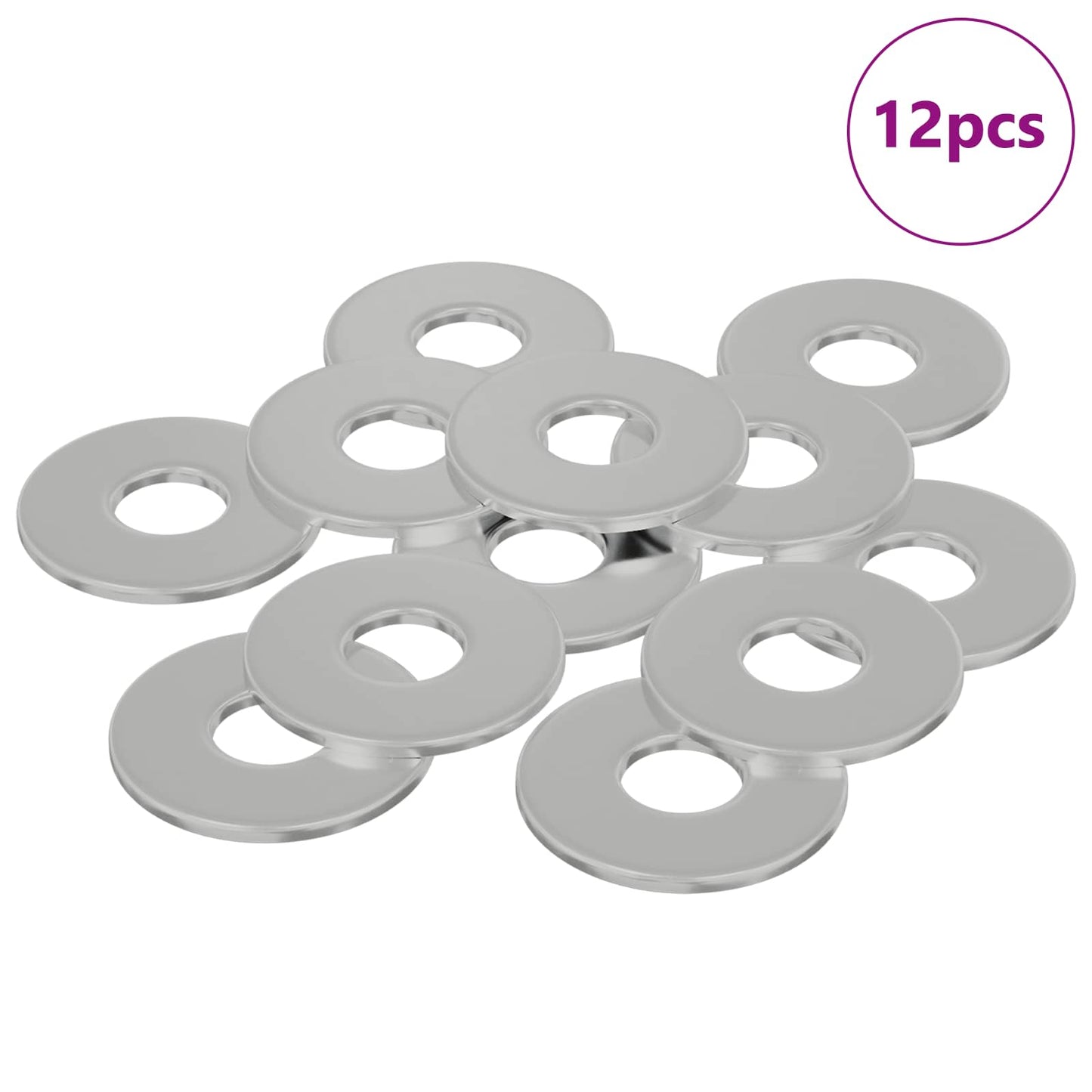 Skiver 12 pcs Sølv 12 x 12 x 1,2 cm Jern