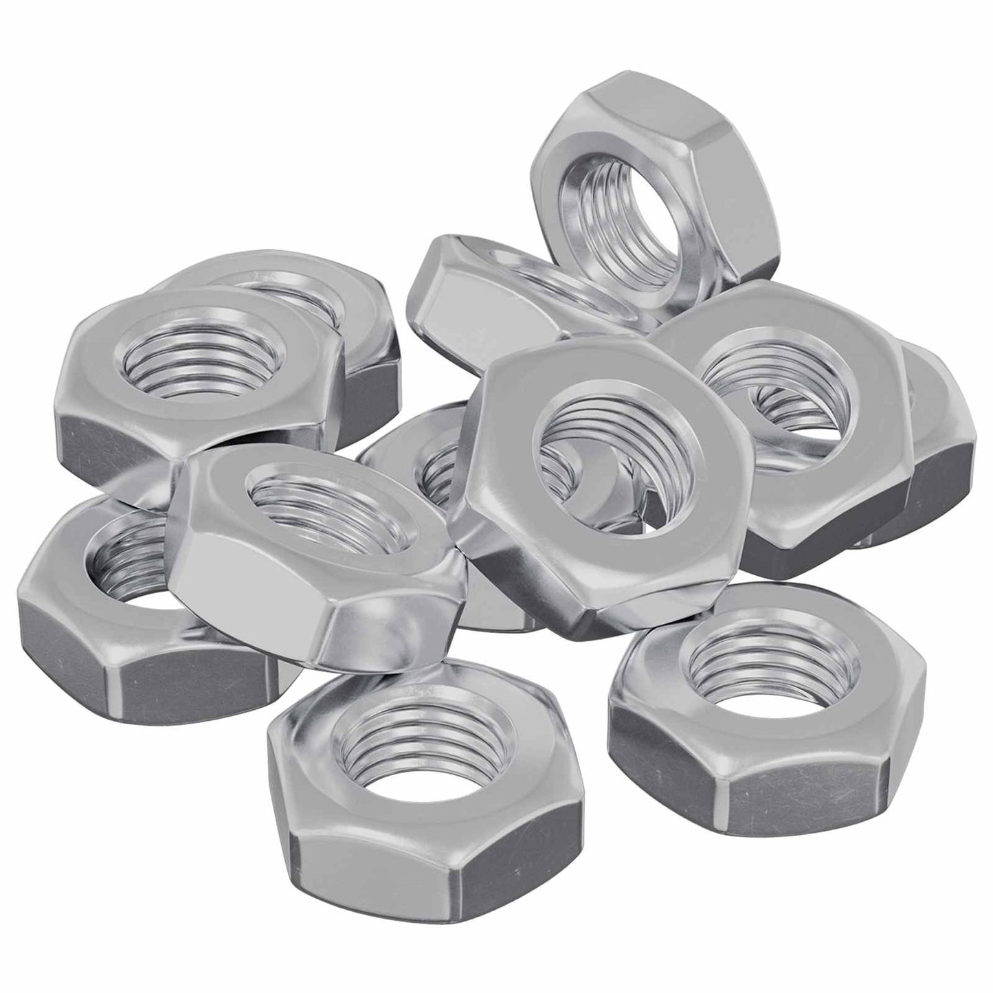 Sekskantmøtrik 12 pcs Sølv m8 Metal