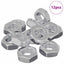 Sekskantmøtrik 12 pcs Sølv m8 Metal
