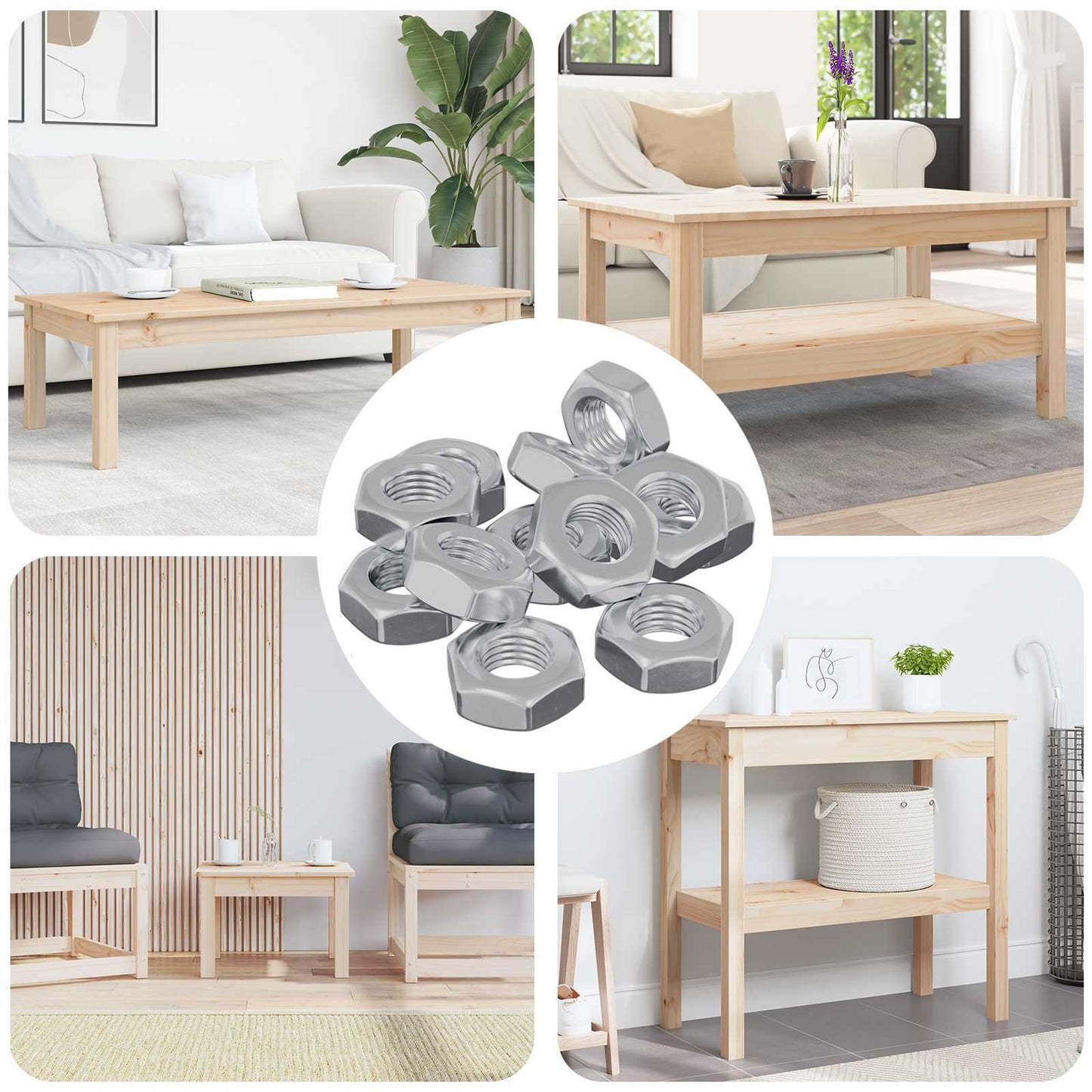 Sekskantmøtrik 3600 pcs Sølv Metal