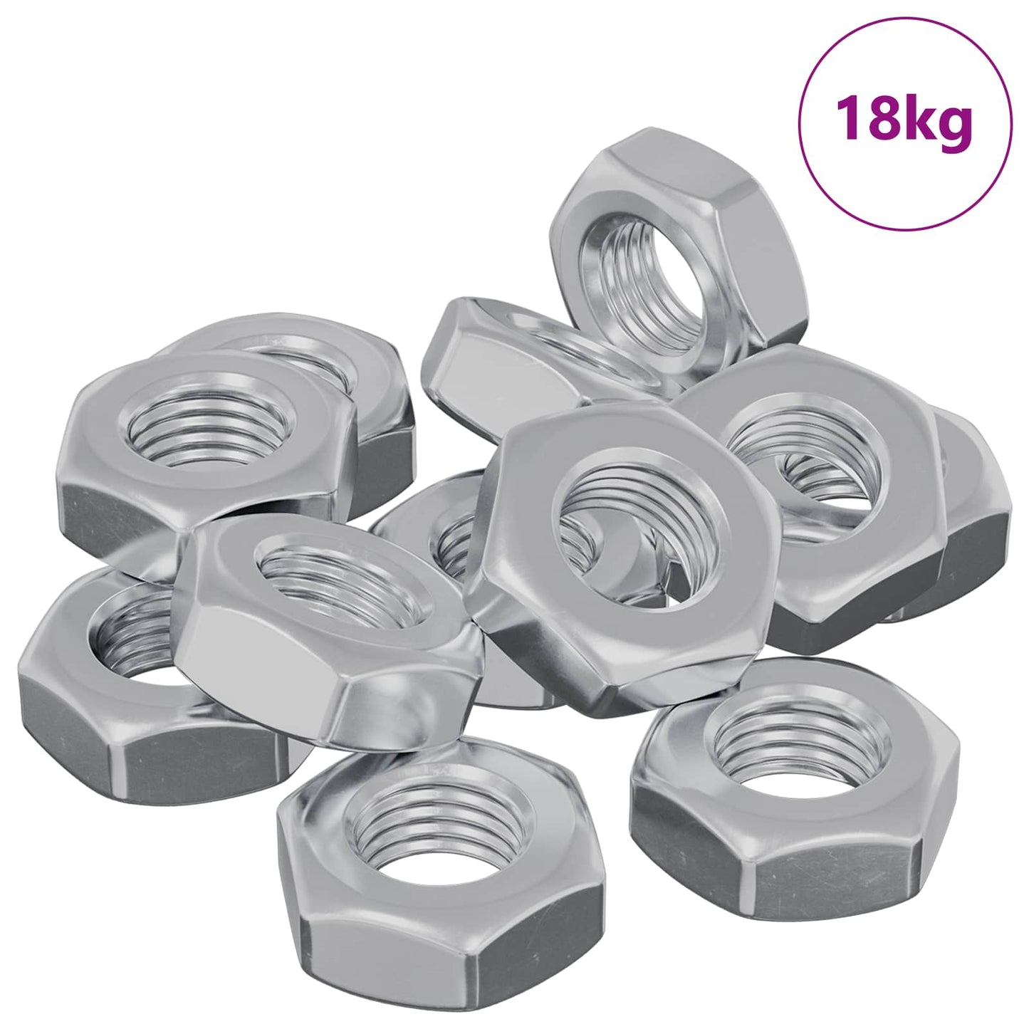 Sekskantmøtrik 3600 pcs Sølv Metal