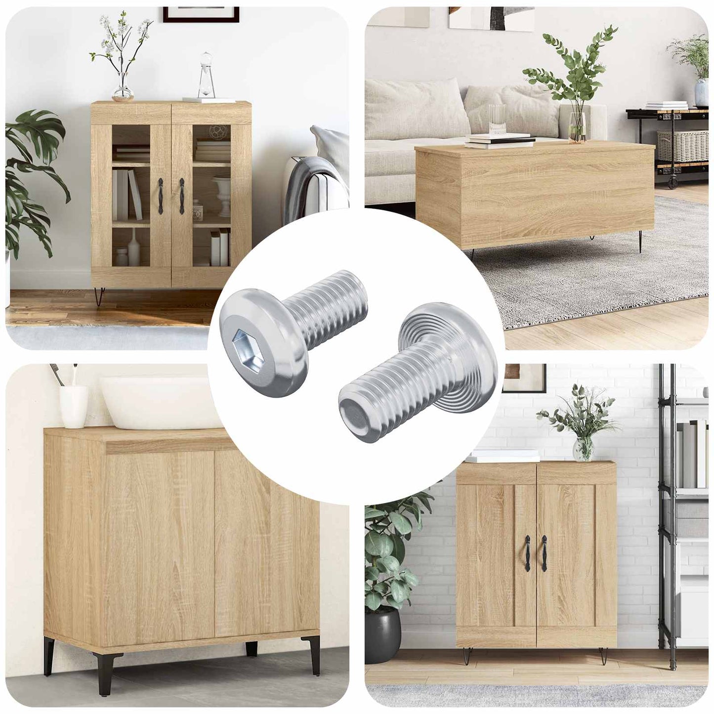 Låseskrue Ensfarvet 2 pcs Sølv M6 x 12 mm Stål