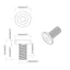 Låseskrue Ensfarvet 2 pcs Sølv M6 x 12 mm Stål