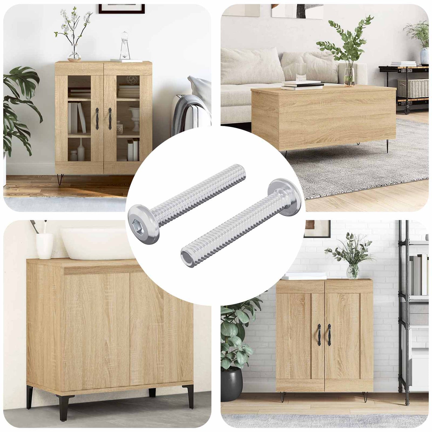 Låseskrue Ensfarvet 2 pcs Sølv M6 x 35 mm Stål