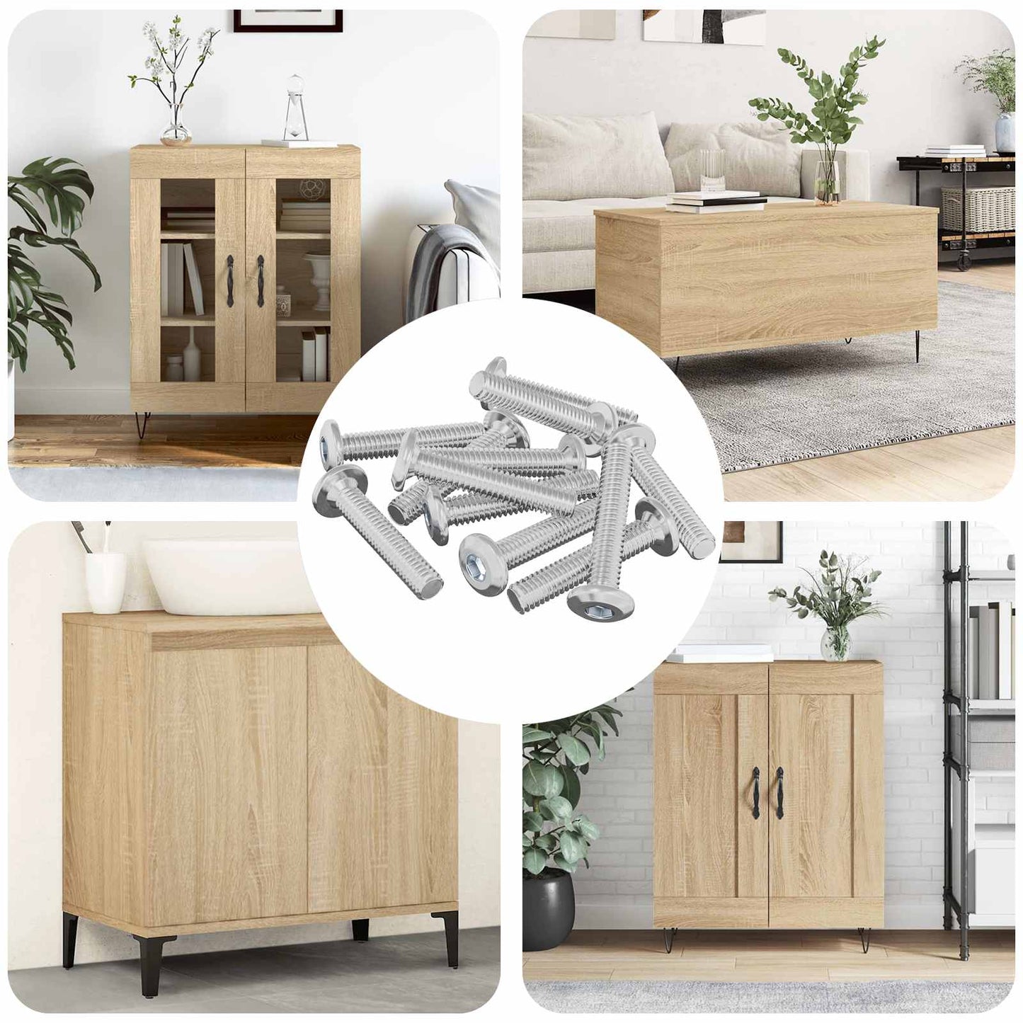 Hovedlås Skrue 12 pcs Sølv M6 x 30 mm Stål