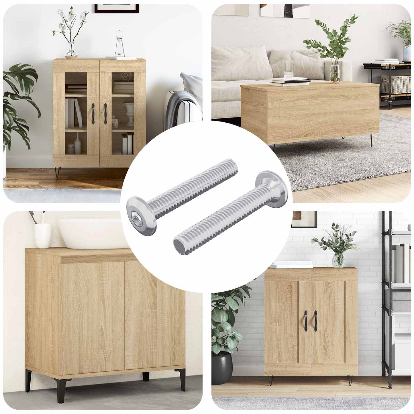 Hovedlås Skrue 2 pcs Sølv M6 x 35 mm Stål