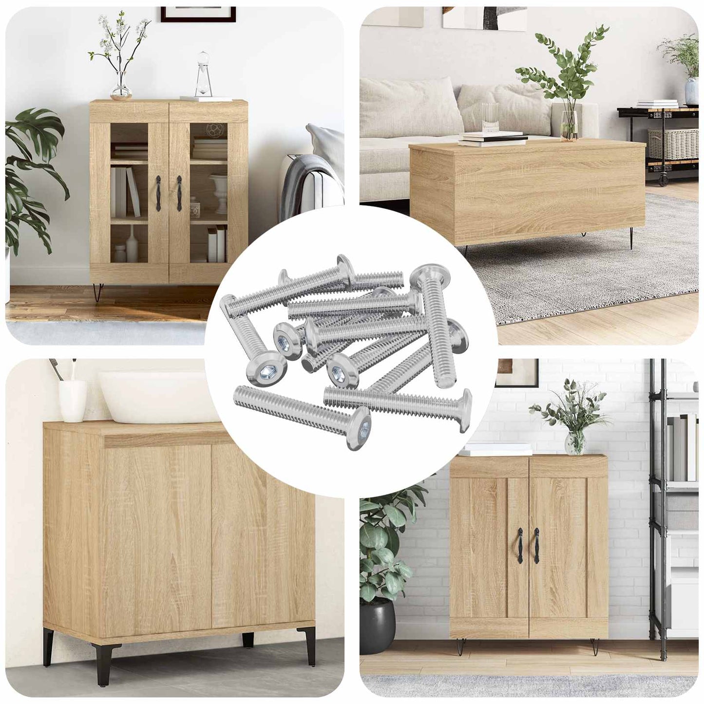 Hovedlås Skrue 2514 pcs Sølv Stål