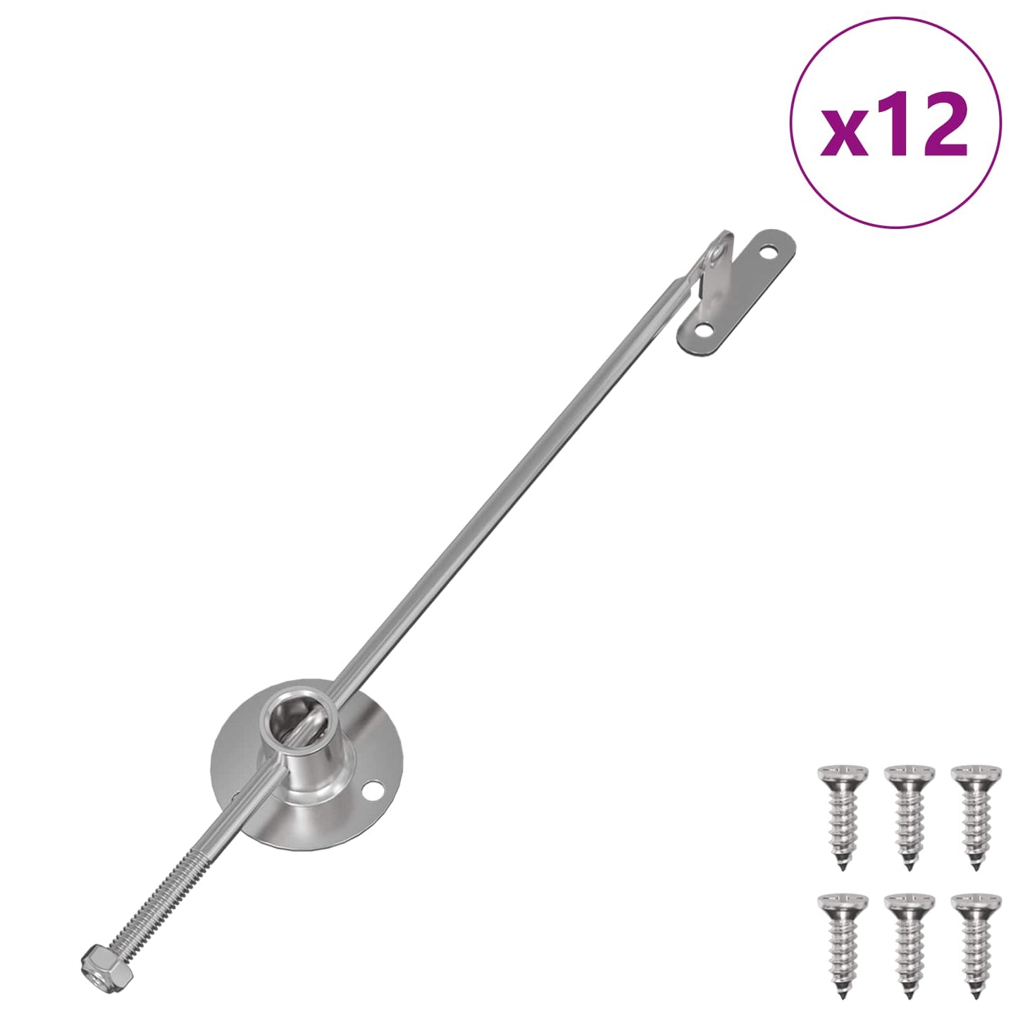 Pull Rod Hinge 12 pcs Sølv 190 mm Metal
