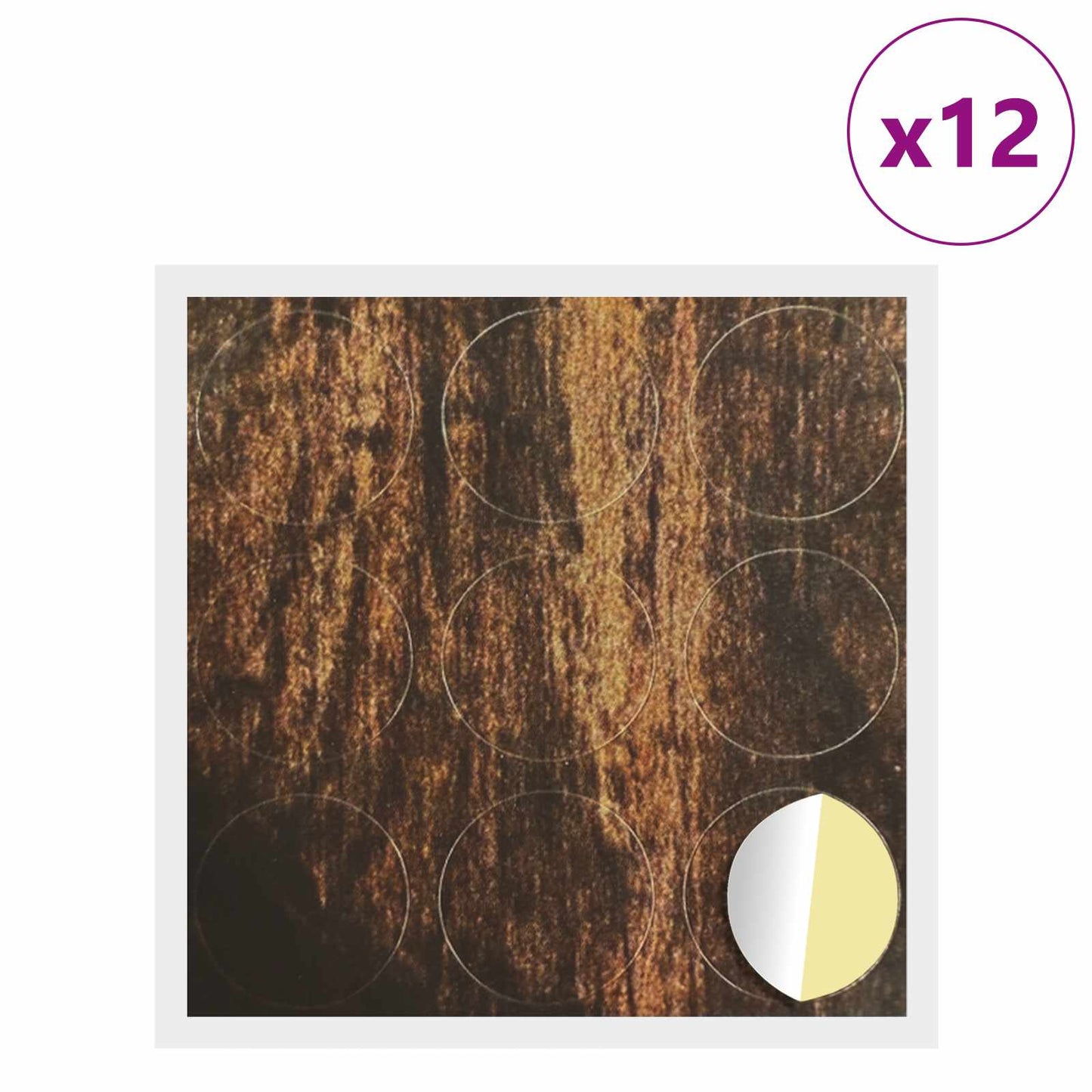 Klæbende Skrue Cover 12 pcs Gammelt træ Ø 20 x 0,5 mm