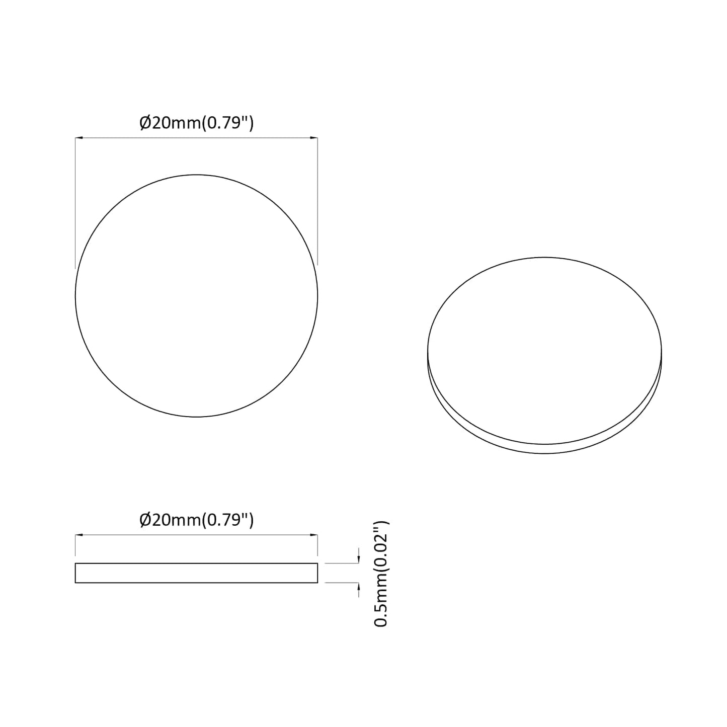 Klæbende Skrue Cover 2 pcs Sonoma eg Ø 20 x 0,5 mm Coated Papir
