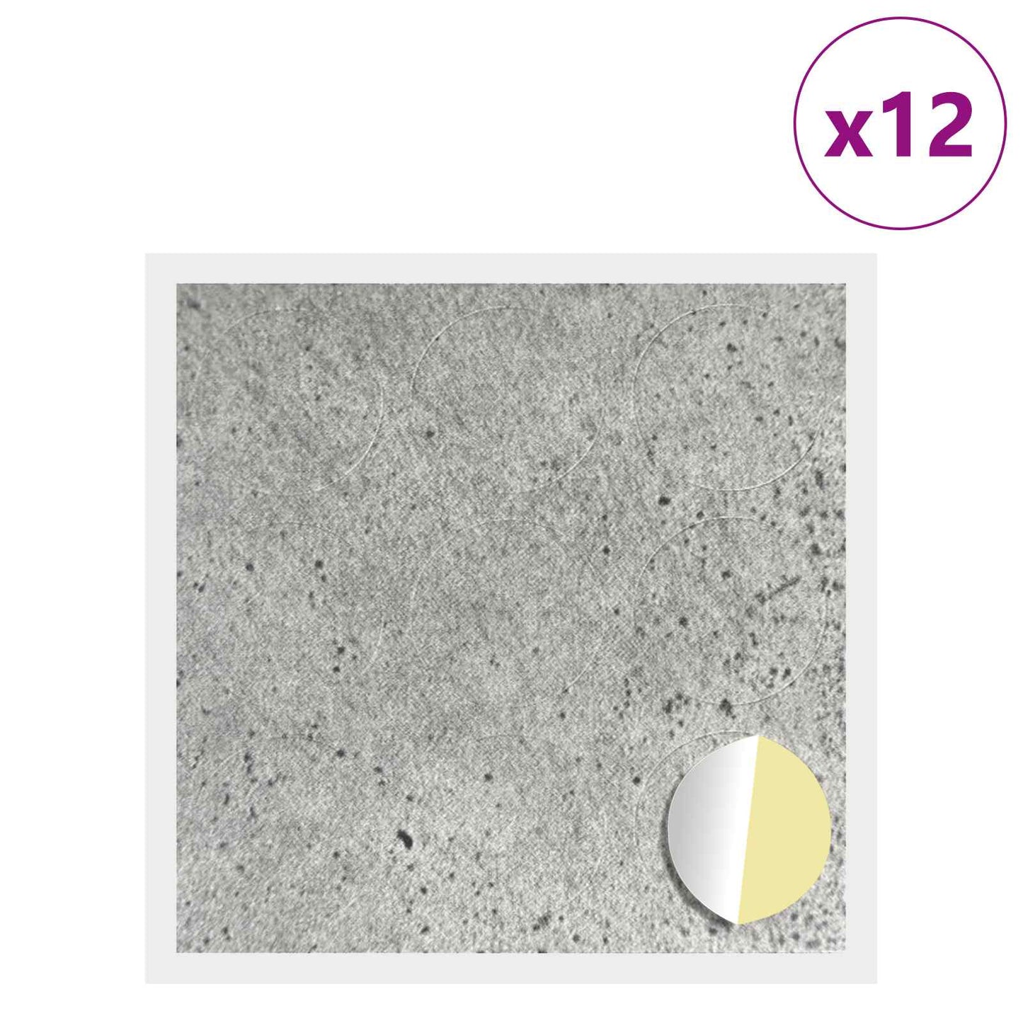 Klæbende Skrue Cover 12 pcs Beton Grå Ø 20 x 0,5 mm