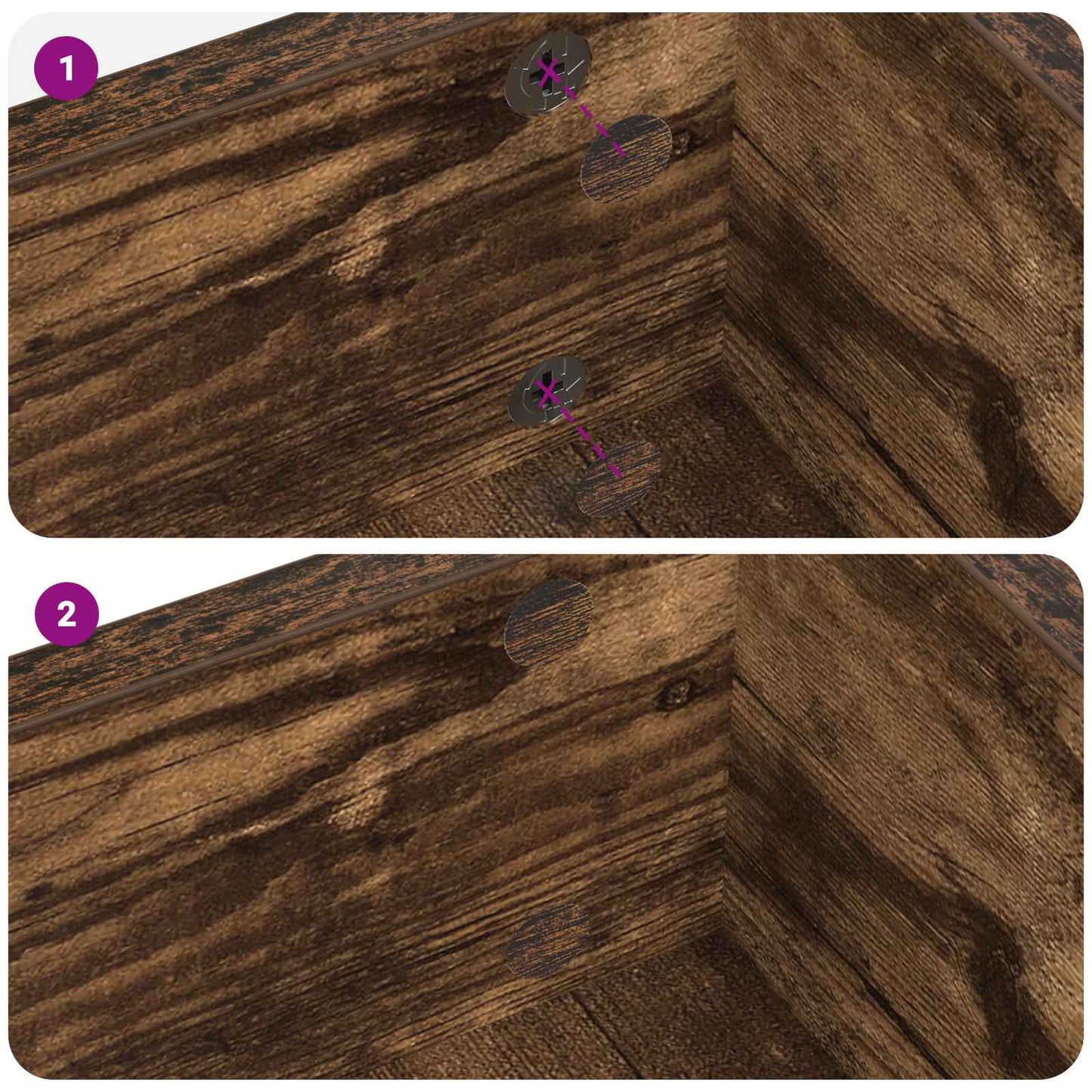 Klæbende Skrue Cover 2 pcs Røget eg Ø 20 x 0,5 mm Coated Papir