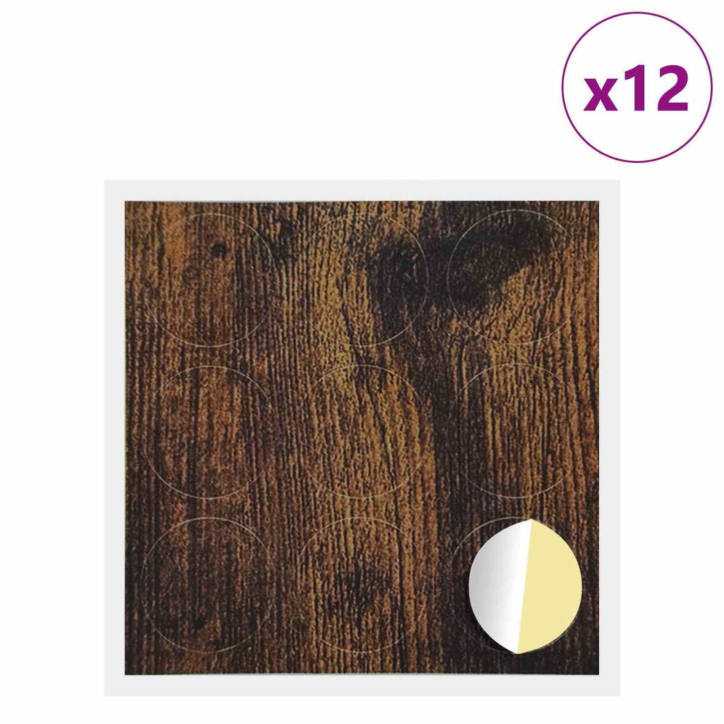 Klæbende Skrue Cover 12 pcs Røget eg Ø 20 x 0,5 mm Coated Papir