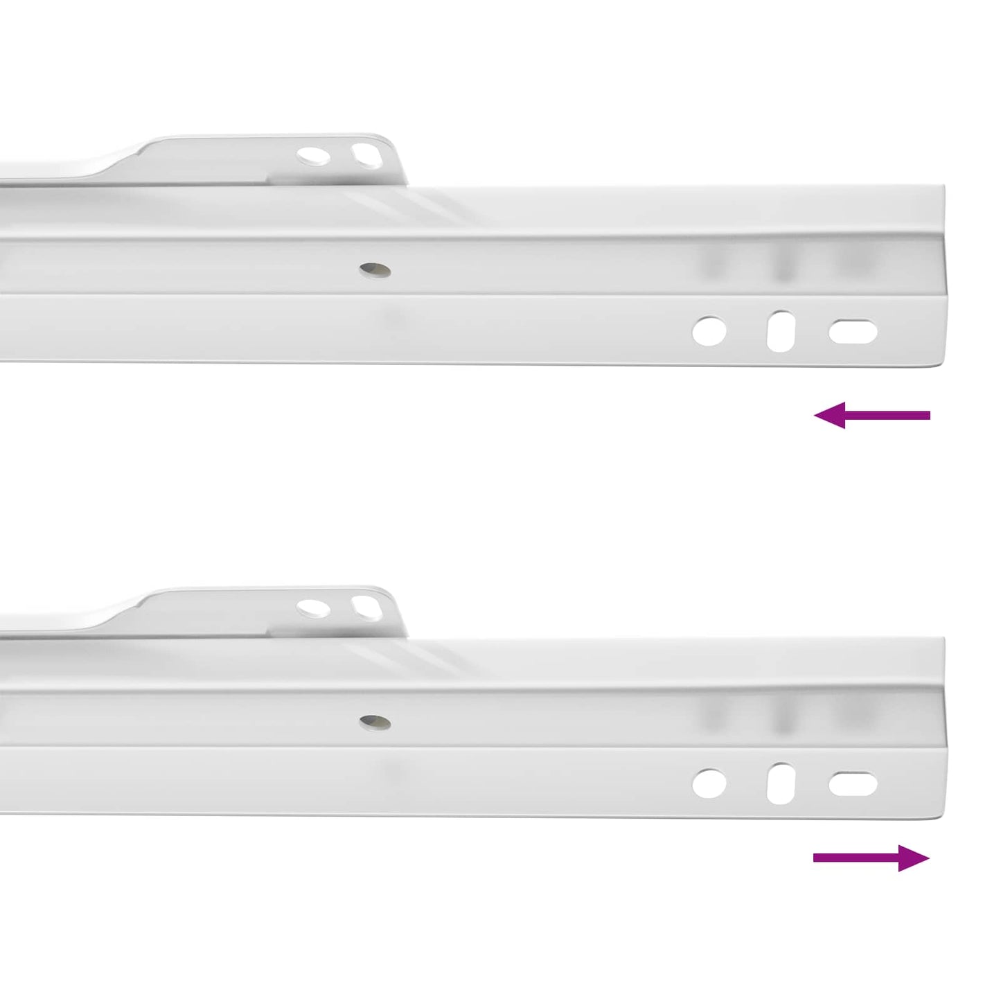 Skuffeskinne 12 pcs Hvid 300 mm Stål