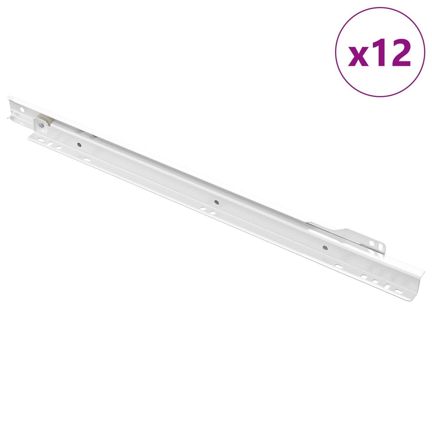 Skuffeskinne 12 pcs Hvid 400 mm Stål