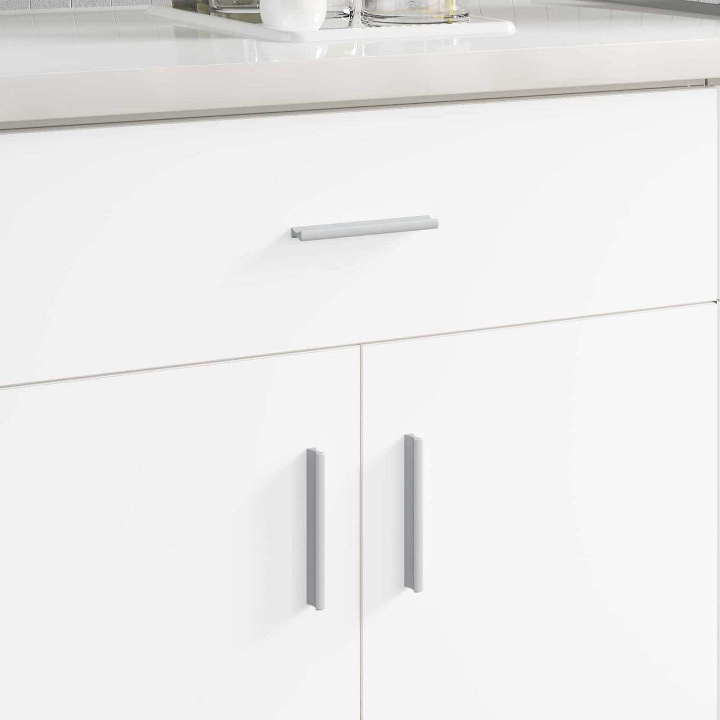 Håndtag Ensfarvet 2 pcs Sølv 105.7 x 7.4 x 15.5 mm Aluminium