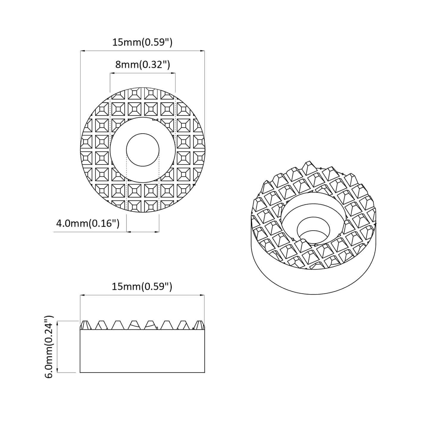 Stol ben gulvbeskyttere 18000 pcs Transparent Ø 15 x 16 mm PVC