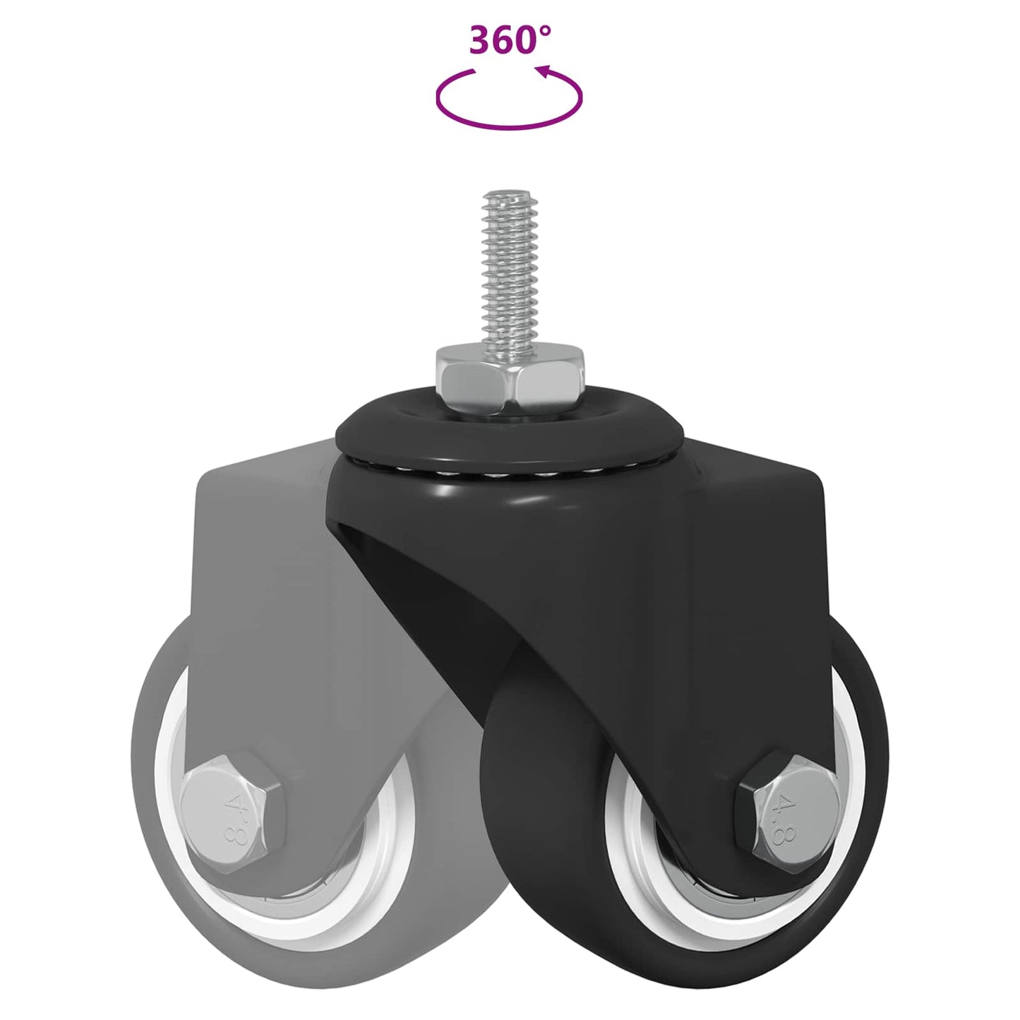Svinghjul 2 pcs Sort 40,4 x 40,4 x 19,7 mm Jern og nylon