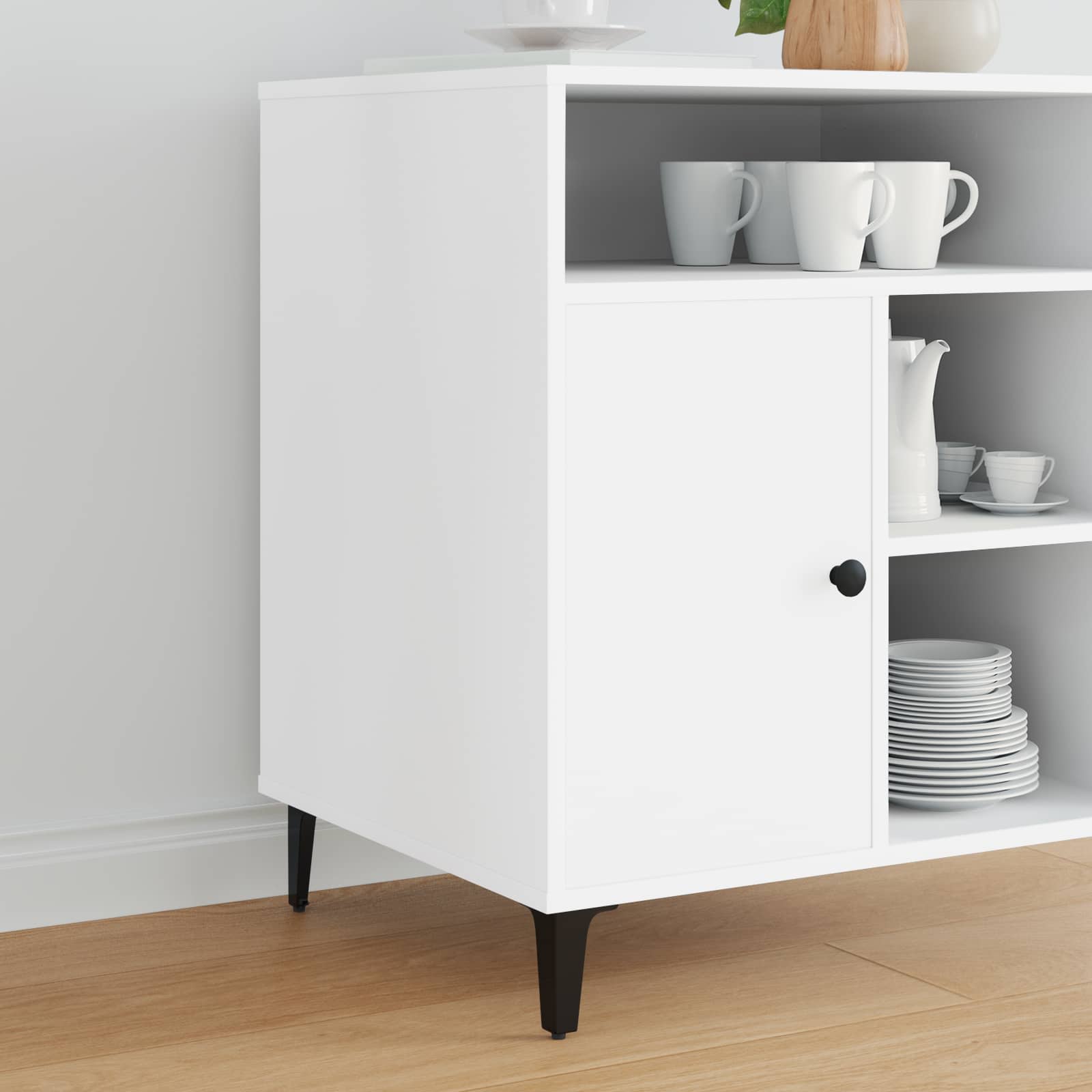 Møbelben i jern - 2 stk, sort, 54,1 × 54,1 × 100 mm