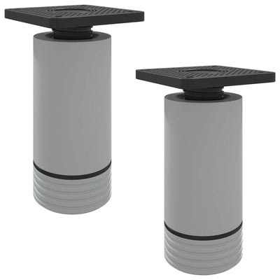Møbelben Indstillelig 2 pcs Hvid 64 x 64 x 100 mm PP