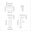 Stående Fødder 2 pcs Sort 40 x 40 x 100 mm Jern