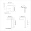 Stående Fødder 2 pcs Sort 57 x 57 x 100 mm Jern
