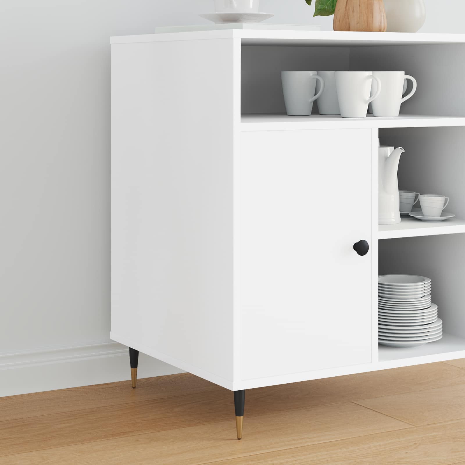 Møbelben 12 pcs Sort og Guld Ø 40 x 98 mm Jern billede
